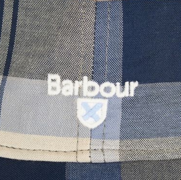 Barbour Check Blue Cream Beige Grey Tartan Sports Cap - Picture 4 of 4